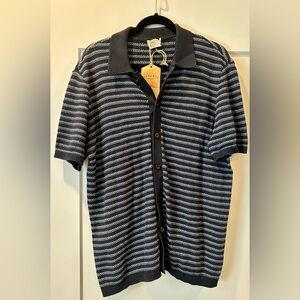 Faherty Sweater Shirt in Northern Depths Stripe